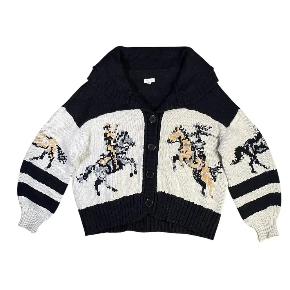 Pilcro x Anthropologie Wild Horses Heavy Knit Cardigan - M
